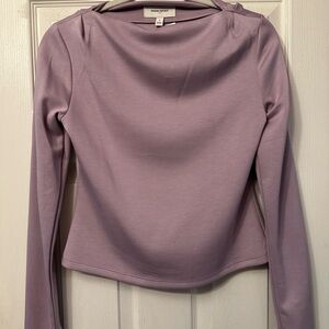Banana Republic Lilac Long-Sleeve Boatneck Top